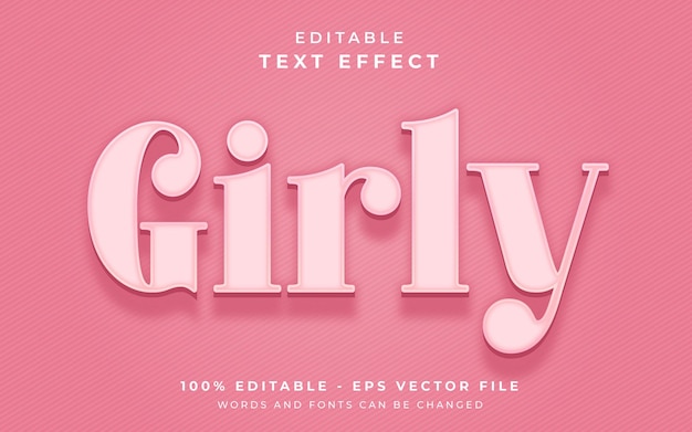 Girly editable text effect