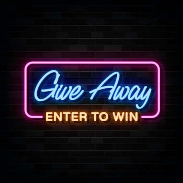 Give Away Neon Signs Vector Sign Symbol