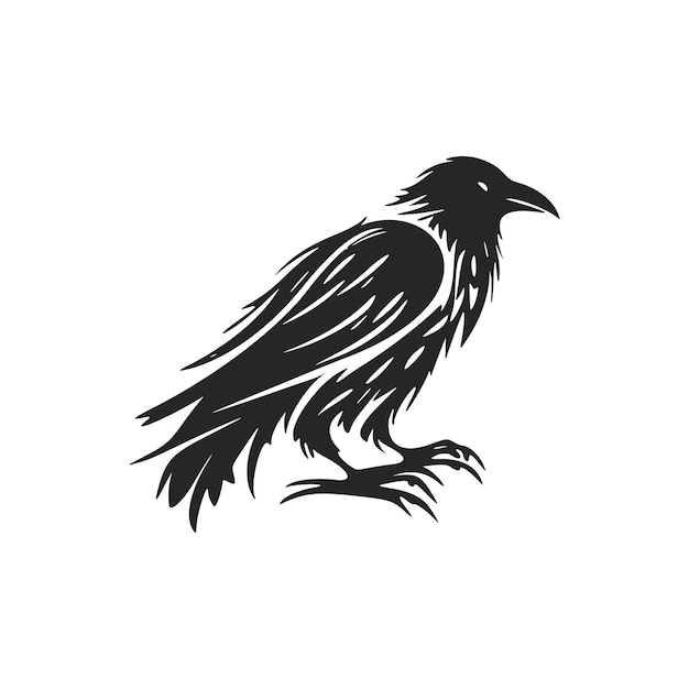 Give an elegant and classy look to your brand with a black and white crow logo