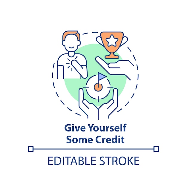 Give yourself some credit concept icon