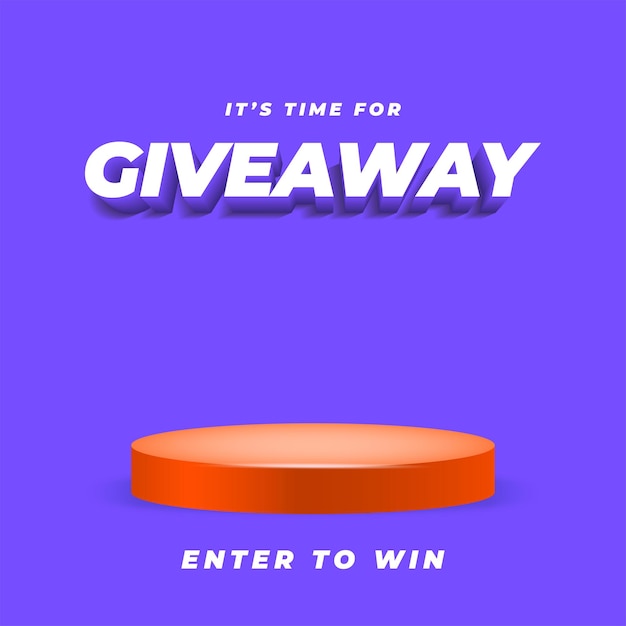 Giveaway contest banner template with podium Enter to win