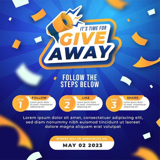 Giveaway contest concept for social media post