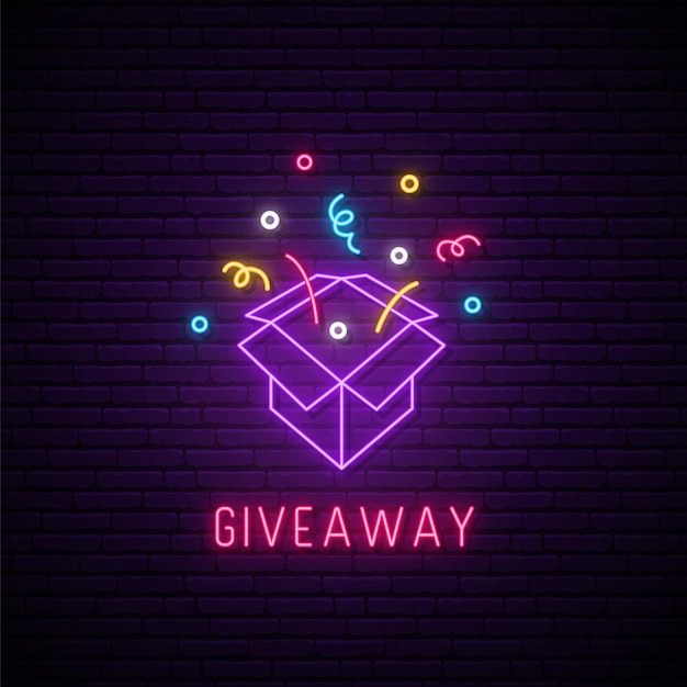 Giveaway neon sign