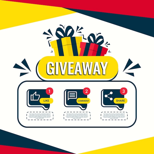 Giveaway quiz contest for social media feed template giveaway prize win competition