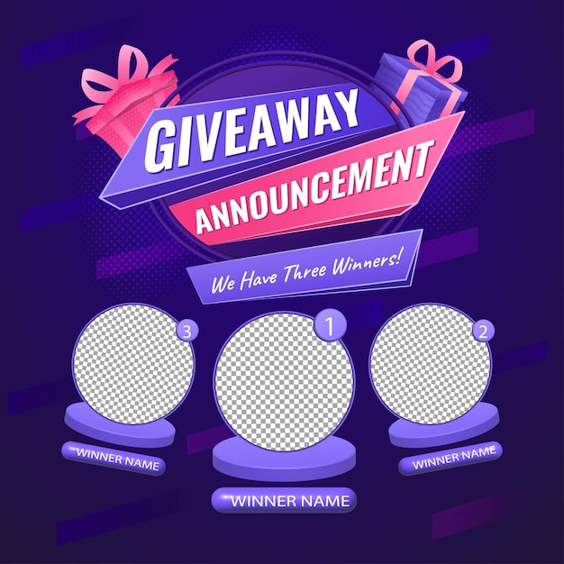 Giveaway quiz contest for social media feed template giveaway prize win competition