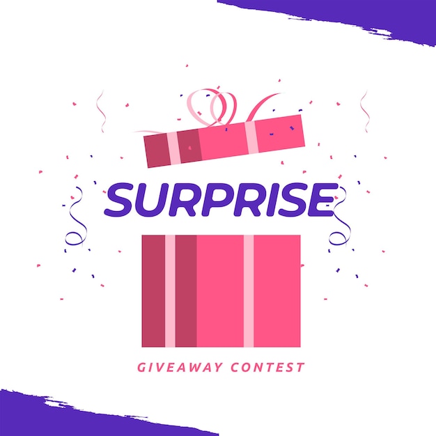 Giveaway social media contest vector template