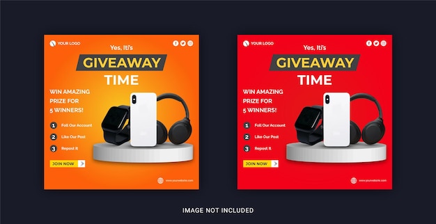 Giveaway Social Media Post Instagram Banner Template