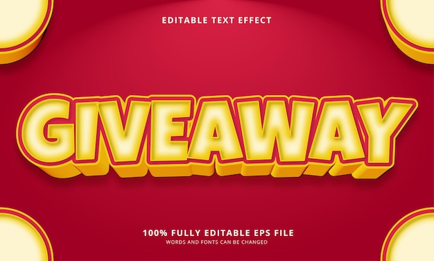 Giveaway text style editable text effect