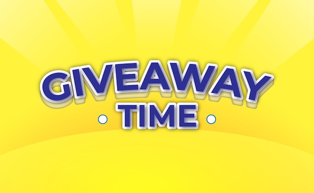 Giveaway Time Text Effect EPS free vector editable