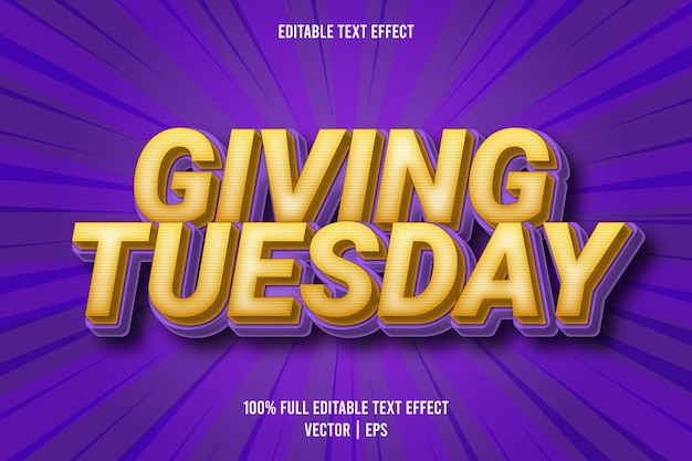 Giving tuesday editable text effect comic style