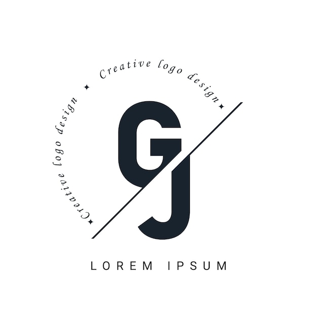 Vector gj letter logo design with a creative cut creative logo design