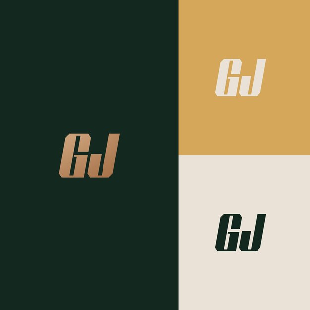 GJ logo design vector image