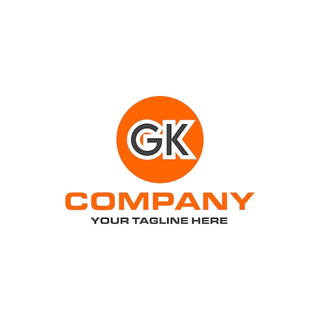 GK letter rounded shape logo design