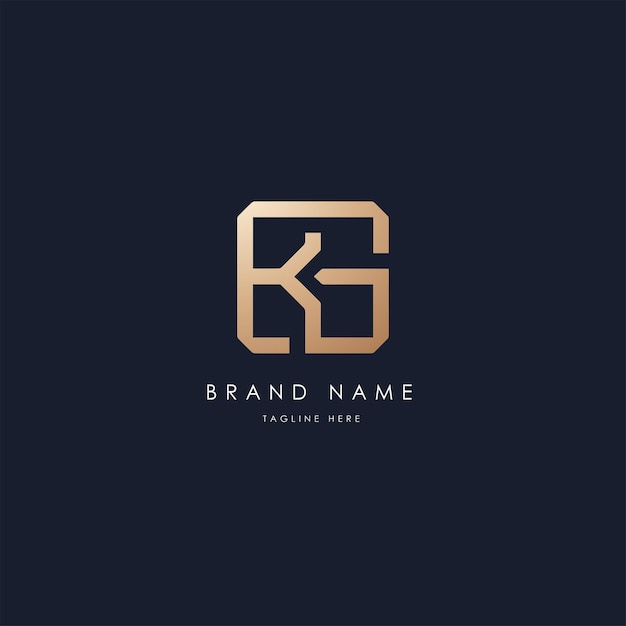 GK vector logo design vector image alphabetic luxury golden style