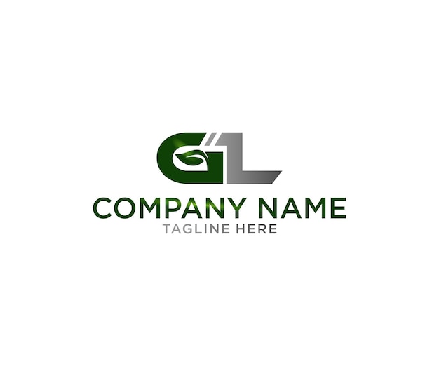 gl leaf monogram logo design illustration