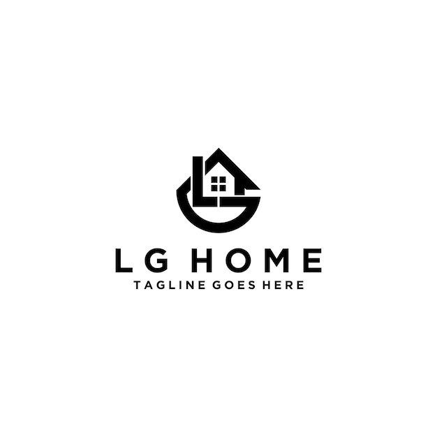 GL LG home and real estate logo sign design tempalte