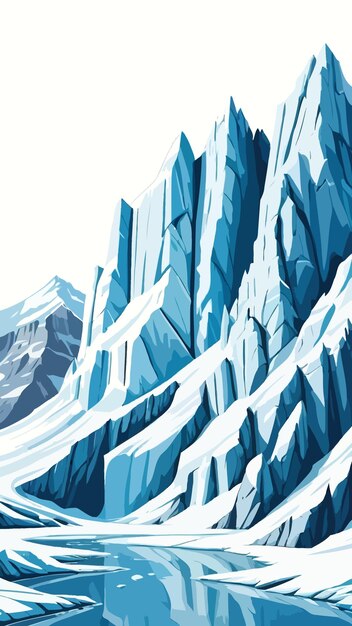 Vector a glacier illustration cartoon drawing artwork vector