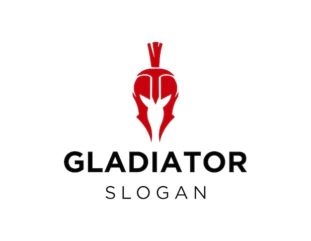 Vector gladiator logo design created using the corel draw 2018 application with a white background