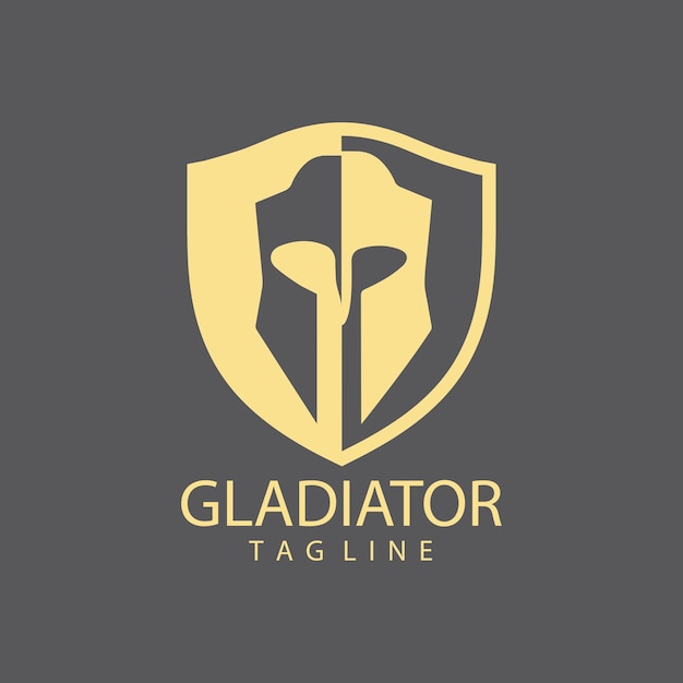 Gladiator mask Spartan helmet logo template vector icon design