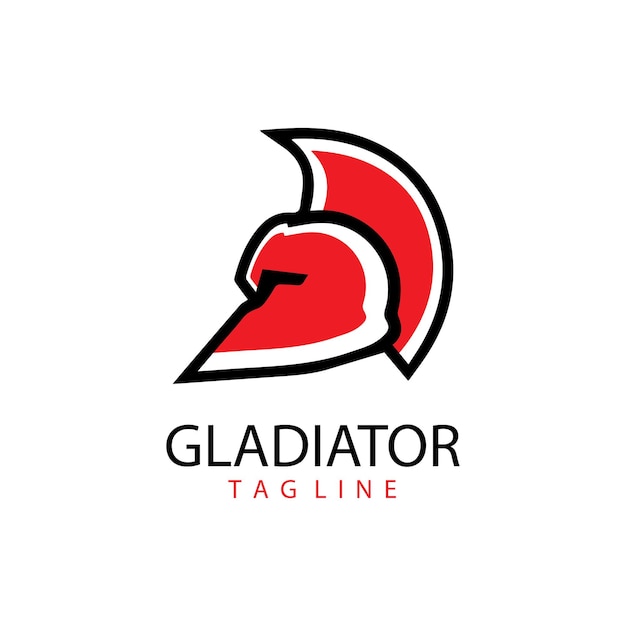 Gladiator mask Spartan helmet logo template vector icon design