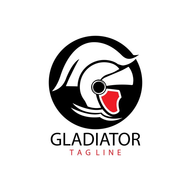 Gladiator mask Spartan helmet logo template vector icon design