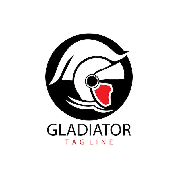 Gladiator mask Spartan helmet logo template vector icon design