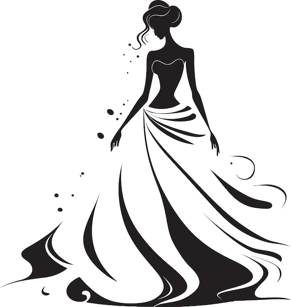 Glamorous Affair Womans Black Logo Dress Designers Craft Designer Dress Icon