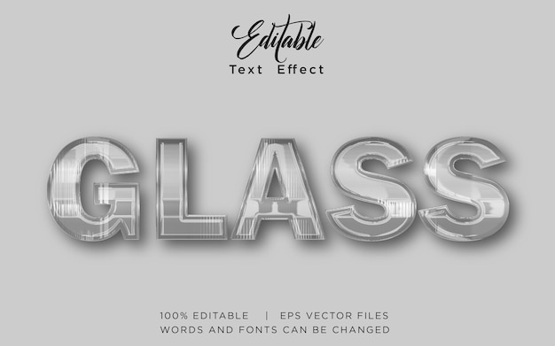 glass 3d text style effect