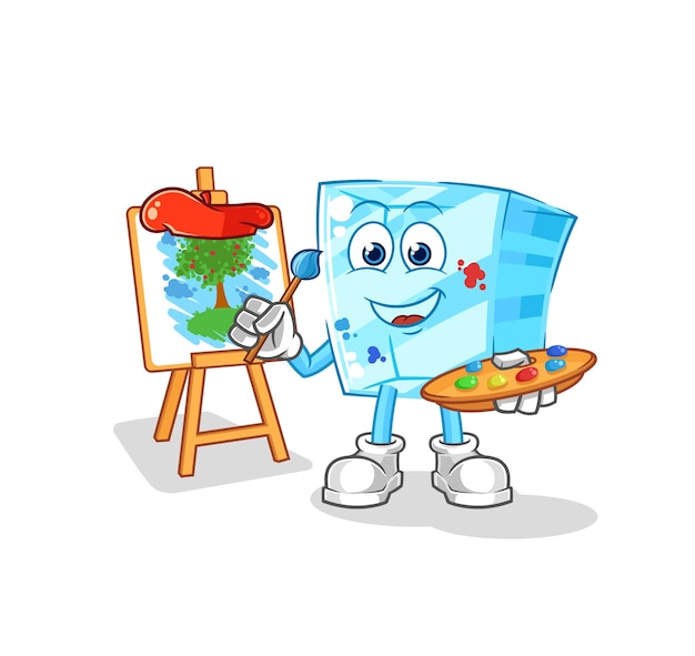 Glass artist mascot cartoon vector