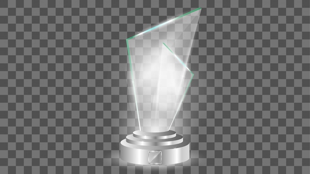 Glass Award template, isolated on transparent