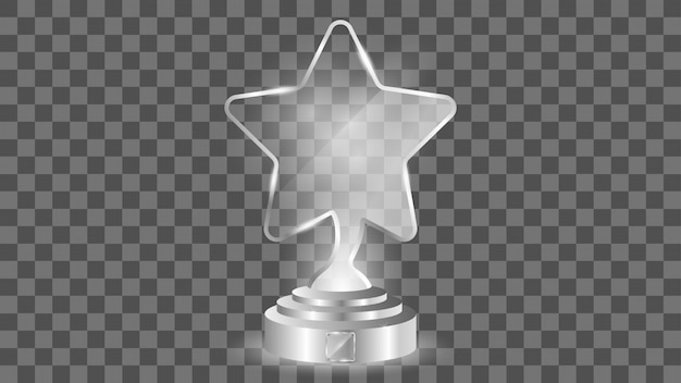 Glass Award template, isolated on transparent