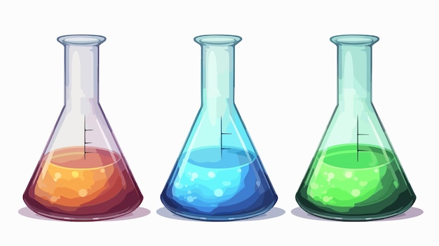 Glass Beakers on White Background Illustration