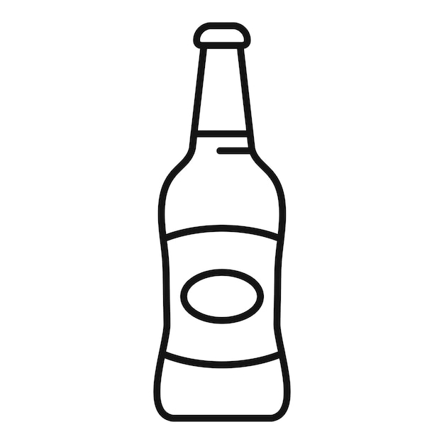 Vector glass bottle containing fresh beer with blank label