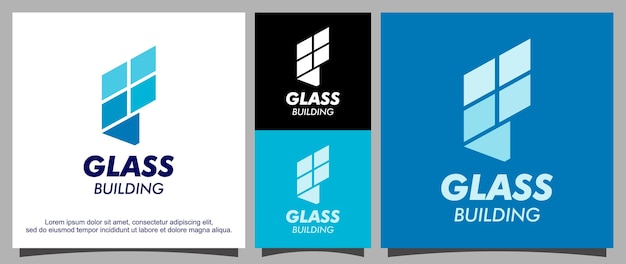 Glass building logo illustration template