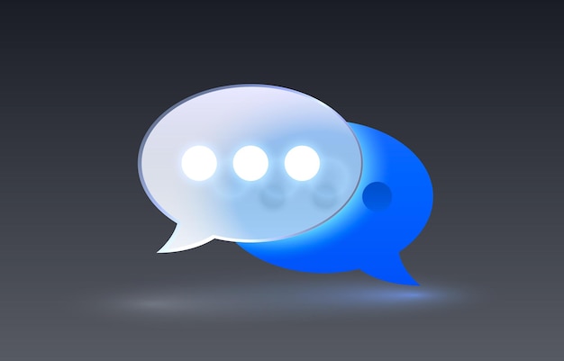 Glass chat transparent icon collection sign vector