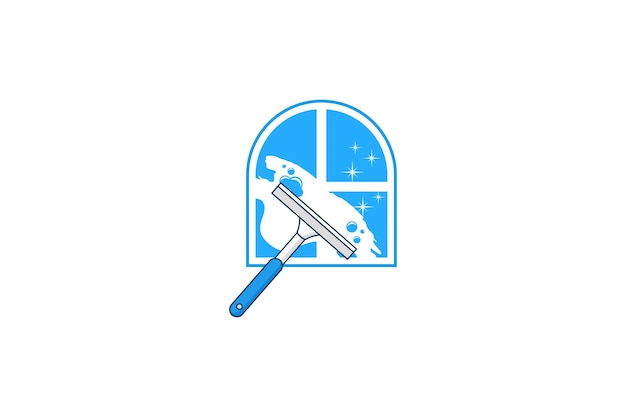 Glass cleaner logo illustration