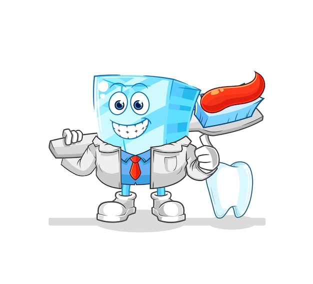 Glass dentist illustration character vector