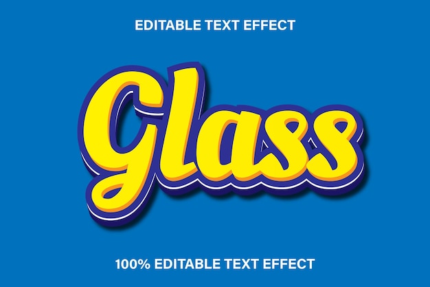 GLASS Editable Text Effect 3 D Emboss Gradient style Design