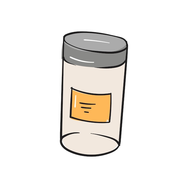 Glass jar for cereals in cartoon style. Vector illustration.