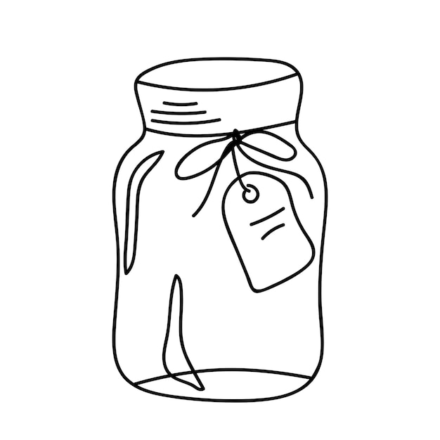 Glass jar in doodle style