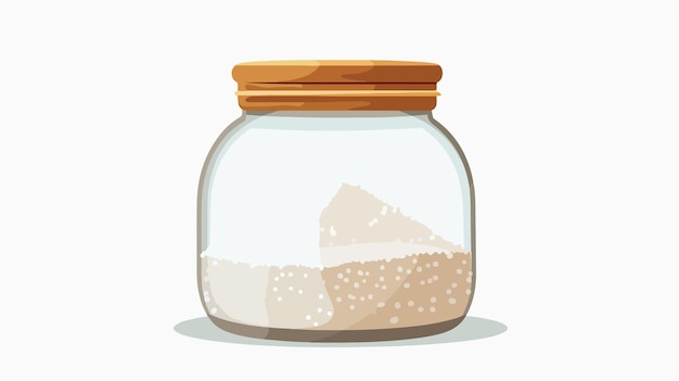 Vector glass jar white sugar vector illustration flat icon