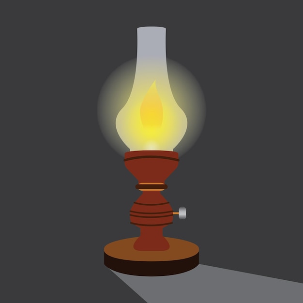 glass kerosene lamp vector