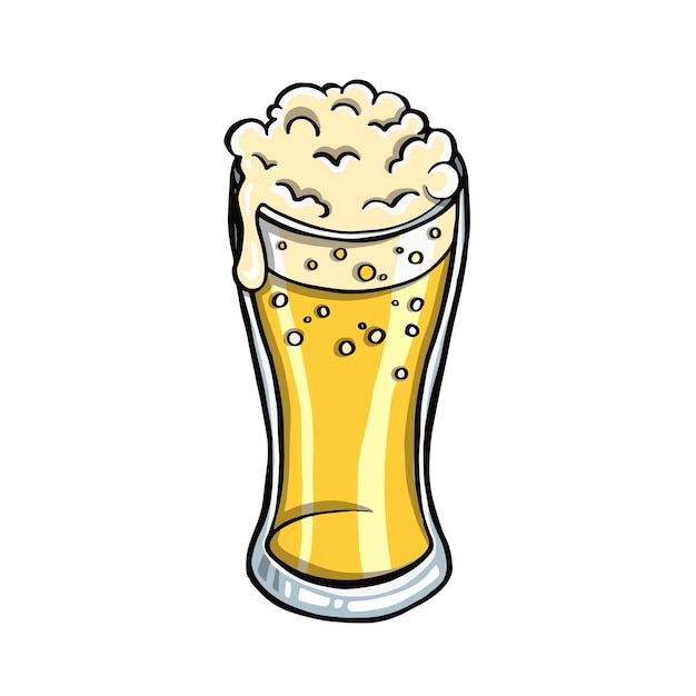 Glass of light beer vector illustration