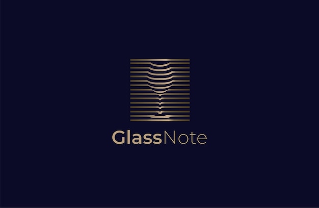 Glass and note logo design