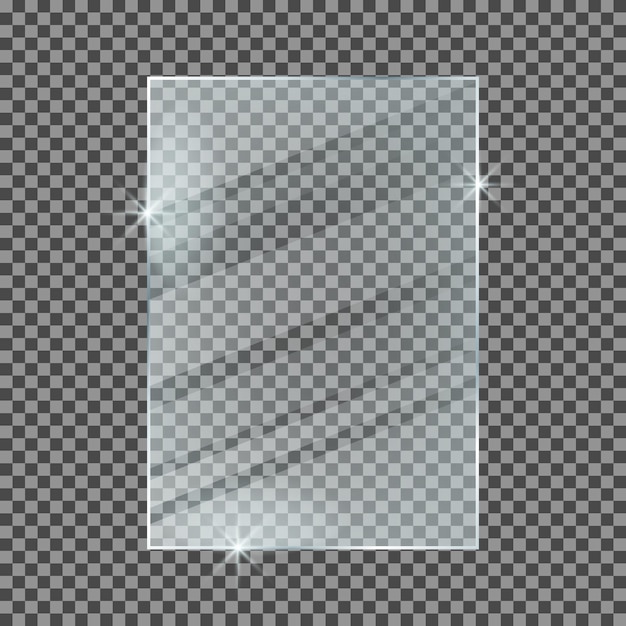 Vector glass plate isolated on a transparent background