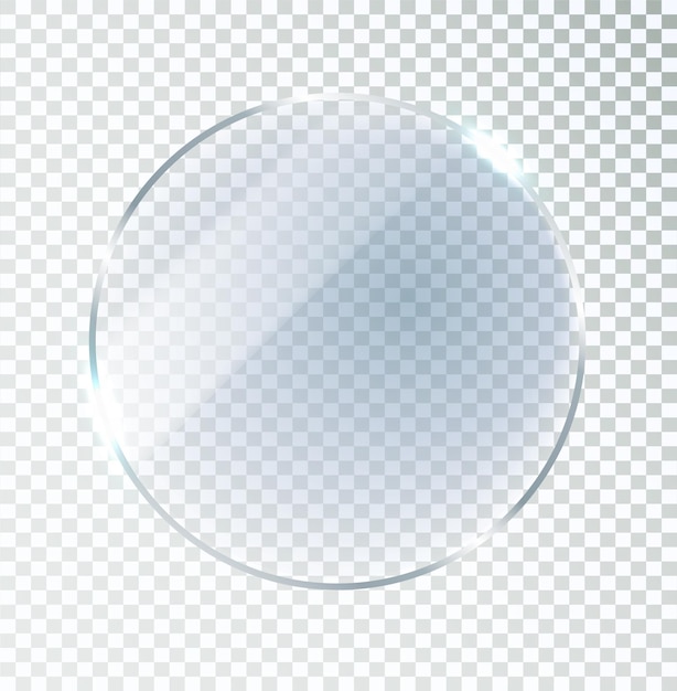 Glass plate on a transparent background glass with glare and light realistic transparent glass windo