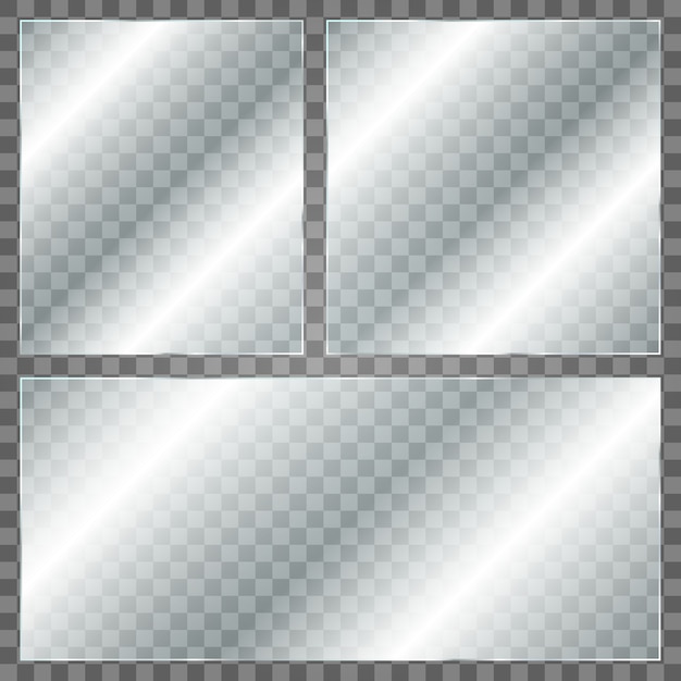 Vector glass plate on transparent background