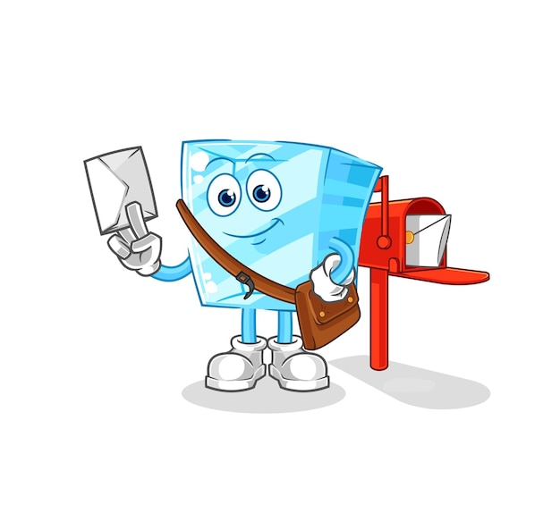 Glass postman vector cartoon character