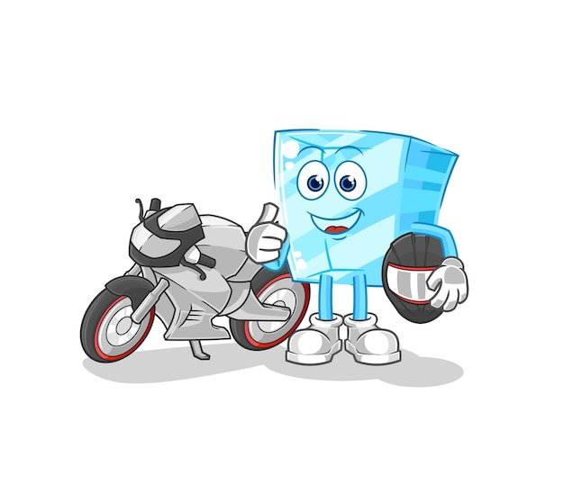 Glass racer character cartoon mascot vector