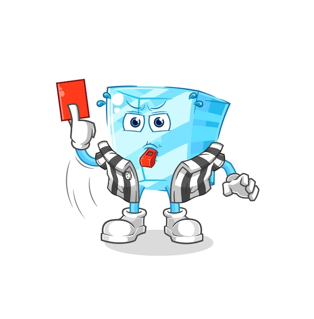 Glass referee with red card illustration character vector